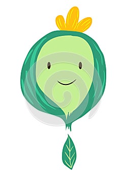 Cute green fruit mascot