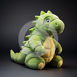 Cute Green Iguanodon Plush Dinosaur Toy - Softbox Lighting Style