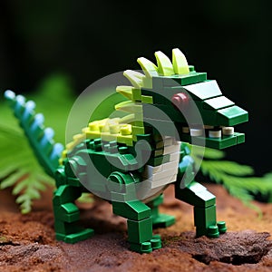 Cute Green Lego Dilophosaurus: Perfect Toy For Little Children