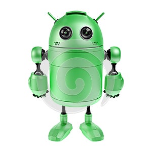 Cute green robot