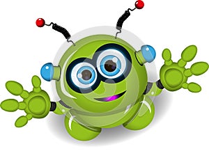 Cute green robot