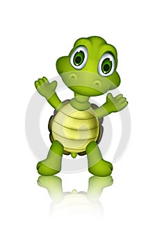 Cute green turtle cartoon