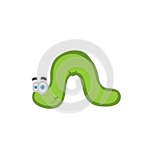 Cute green worm