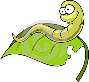 Cute green worm