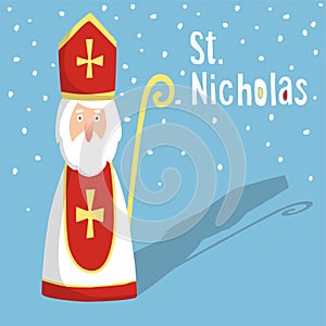 Cute greeting card with Saint Nicholas,