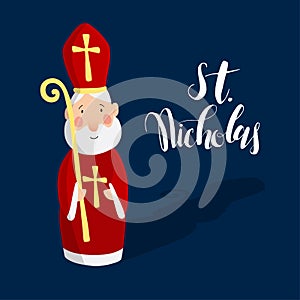 Cute greeting card with Saint Nicholas