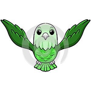 Cute grey headed love bird cartoon flying