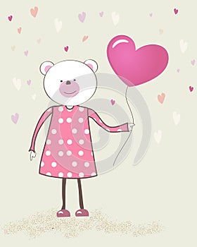 Cute grey teddy bear with patch.