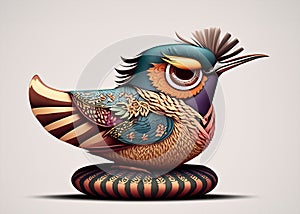 Cute grumpy bird fantasy intricate illustration