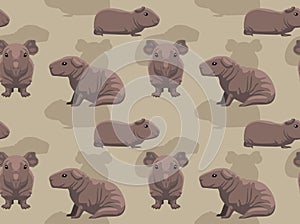 Cute Guinea Pig Skinny Cartoon Background Seamless Wallpaper