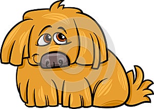 Cute hairy dog cartoon illustration