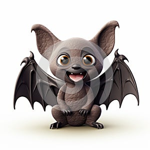 Cute Halloween Bat 3d Cartoon Character Render