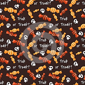 Cute Halloween Candy Seamless Pattern