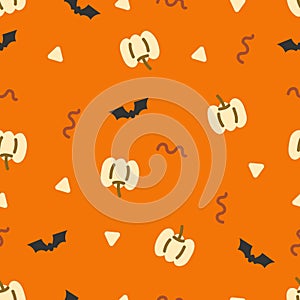 cute Halloween doodle pumpkins pattern