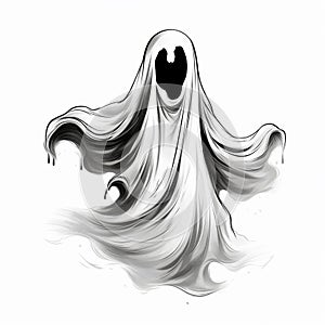 Cute Halloween Ghost Drawing
