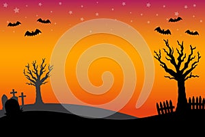 Cute Halloween Graveyard Background photo