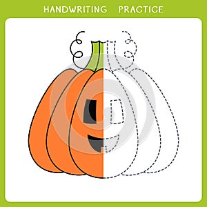 Cute halloween pumpkin for coloring book