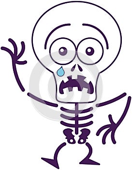 Cute Halloween skeleton feeling scared