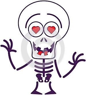 Cute Halloween skeleton in love