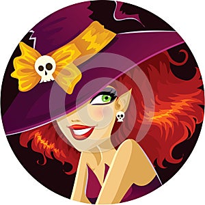 Cute Halloween witch portrait