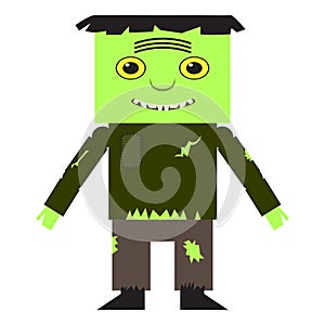 Cute halloween zombie cartoon character