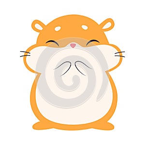 Cute Hamster, Adorable Funny Red Pet Animal Character Cartoon Vector Illustration