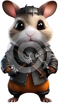 Cute Hamster in a cartoon character. AI-Generated.
