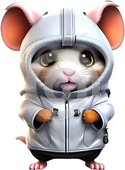 Cute Hamster in a cartoon character. AI-Generated.