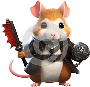 Cute Hamster in a cartoon character. AI-Generated.