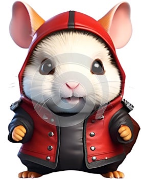 Cute Hamster in a cartoon character. AI-Generated.