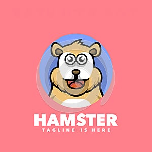 Cute hamster cheerful mascot logo