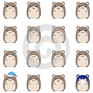 Cute hamster emotional icons