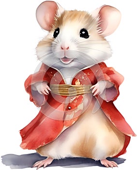 A cute Hamster in Flamenco dresses. Ai-Generated.