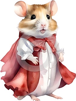 A cute Hamster in Flamenco dresses. Ai-Generated.