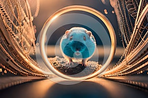 Cute hamster inside a crystallize bubble