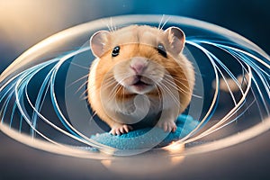 Cute hamster inside a crystallize bubble