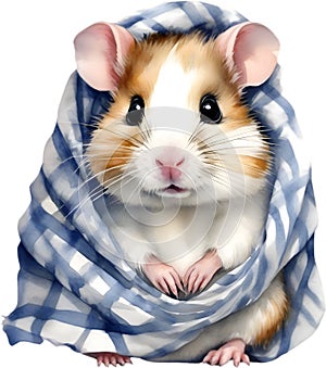 A cute Hamster in the keffiyeh, shemagh or ghutrah. Ai-Generated.