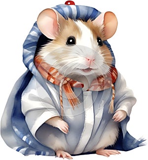 A cute Hamster in Sámi clothing. Ai-Generated.