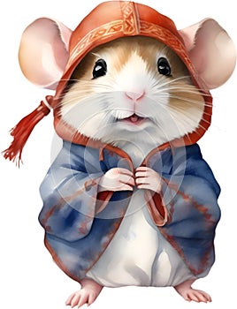 A cute Hamster in Sámi clothing. Ai-Generated.