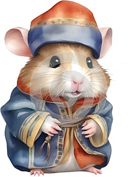 A cute Hamster in Sámi clothing. Ai-Generated.