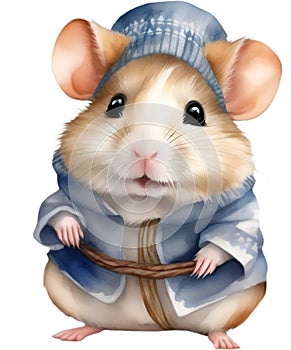 A cute Hamster in Sámi clothing. Ai-Generated.