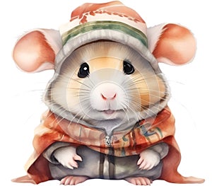 A cute Hamster in Sámi clothing. Ai-Generated.