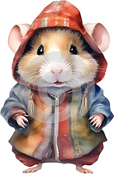 A cute Hamster in Sámi clothing. Ai-Generated.