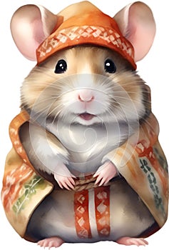 A cute Hamster in Sámi clothing. Ai-Generated.