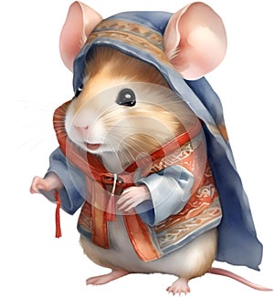 A cute Hamster in Sámi clothing. Ai-Generated.