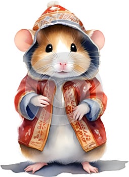 A cute Hamster in Sámi clothing. Ai-Generated.