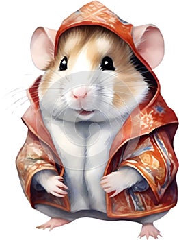 A cute Hamster in Sámi clothing. Ai-Generated.