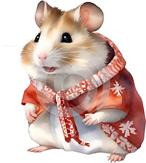 A cute Hamster in Sámi clothing. Ai-Generated.