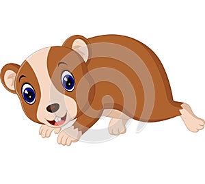 Cute hamster waving hand