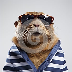 Cute Hamster Wearing Sunglasses - Emil Alzamora Style photo
